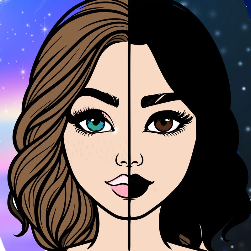 realistic girl split half