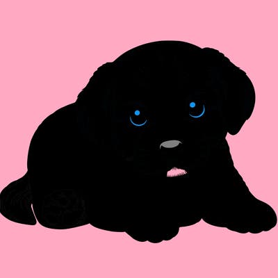 a cute realistic puppy