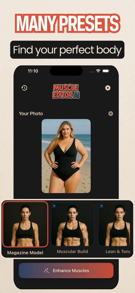 Muscle Editor - AI Makeover - Graphics & Design App | MWM