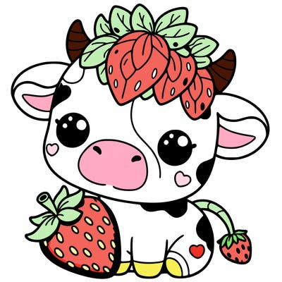 cute strawberry cow