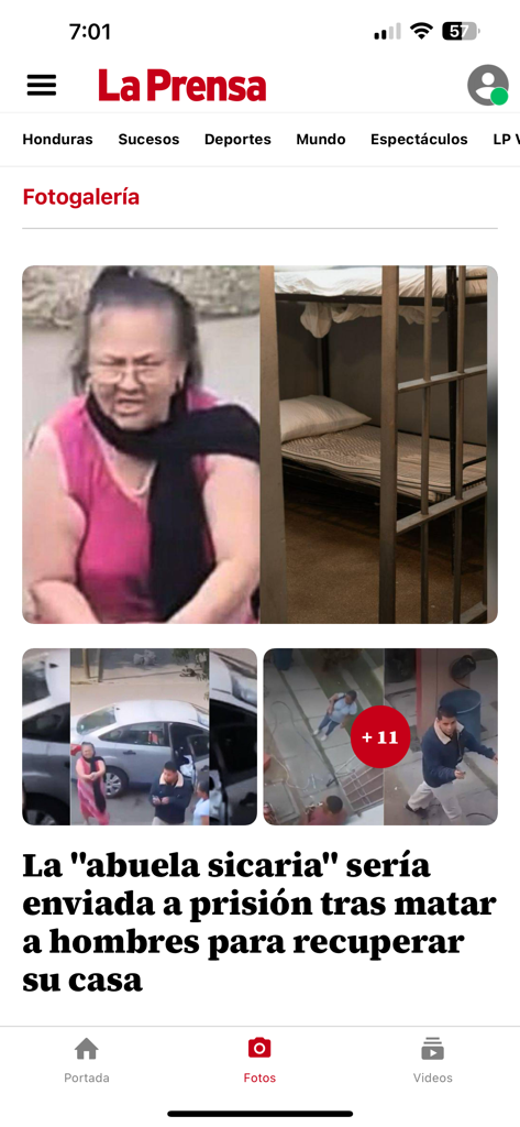 Diario La Prensa Honduras - Diario La Prensa Honduras mobile app interface showing a news photo gallery and local headlines