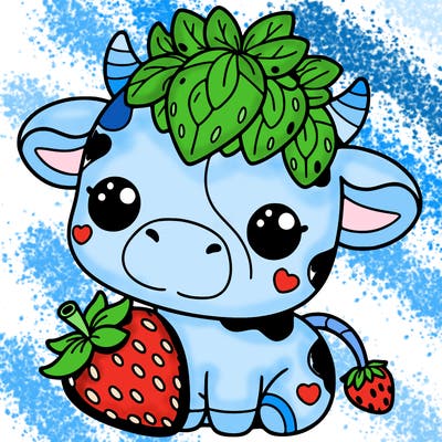 cute strawberry cow