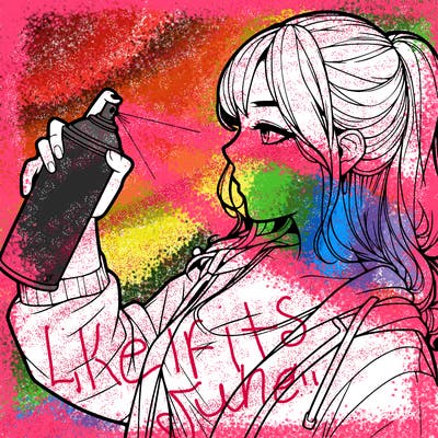 a realistic girl spray, painting