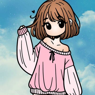 girl in baggy sweater hanging off her shoulder