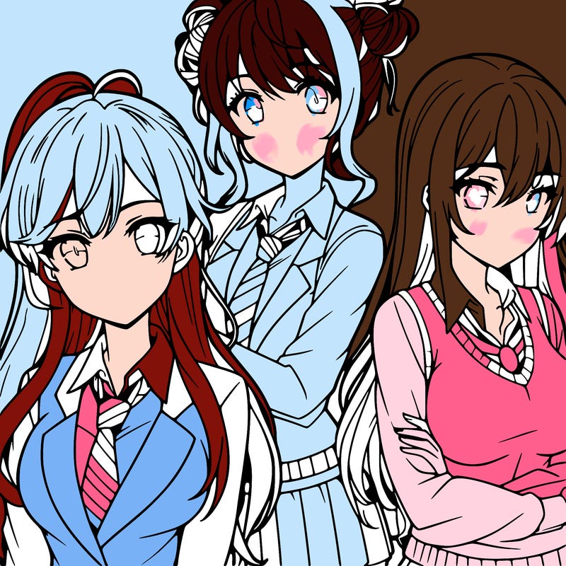 anime girls teenagers