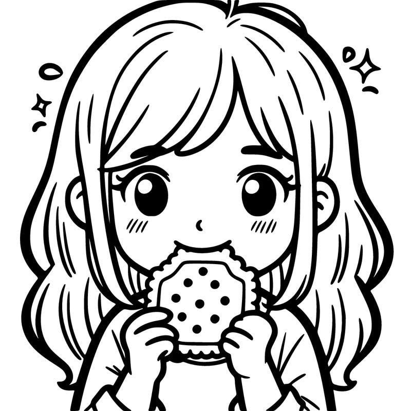 girl eating a biscuit
