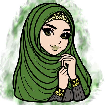 veiled woman