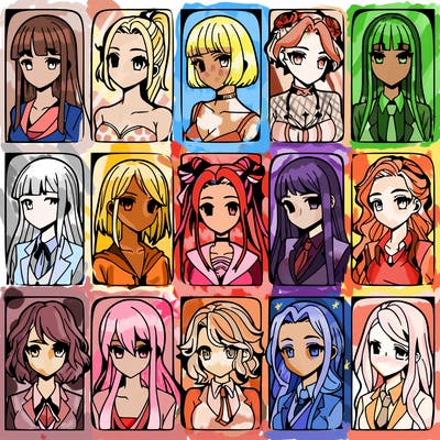 girls that look diffrent anime