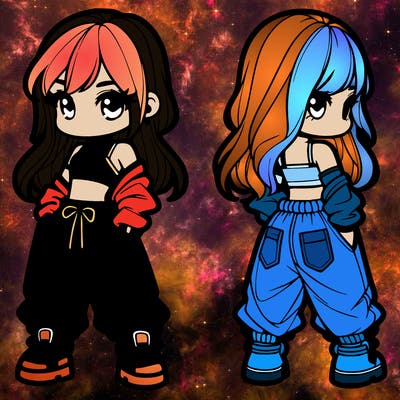 girl in crop top and baggy pants