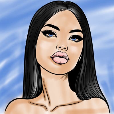 realistic woman with full lips