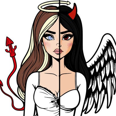devil vs angel realistic girl