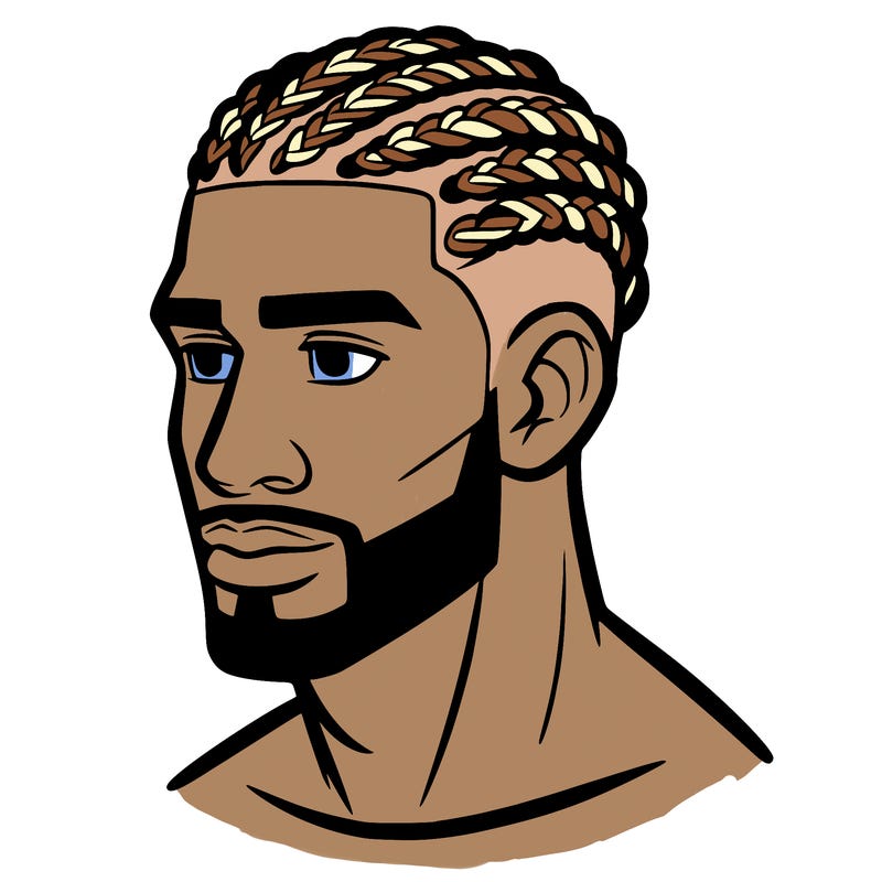human man with short braids