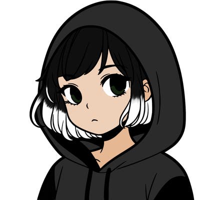 girl with short hair in hoodie