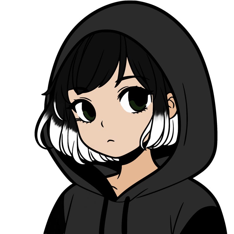 girl with short hair in hoodie