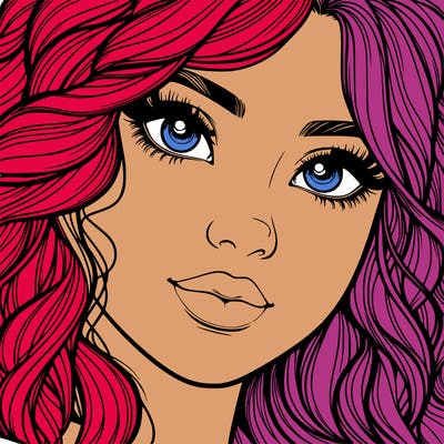 beautiful realistic girl close up to the camera with wavy hair,