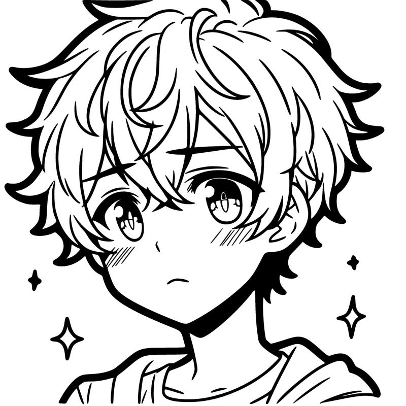 a cute anime teen boy