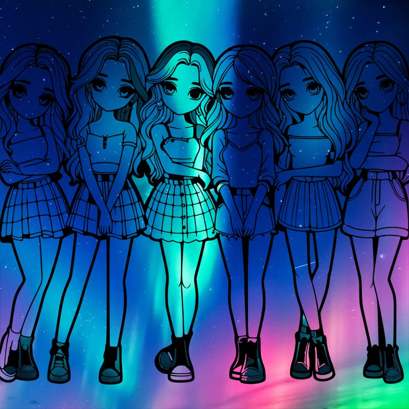 a group of girls realistic