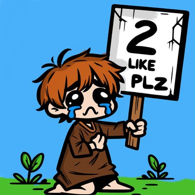 small poor toddler crying with sign that says 2 like plz