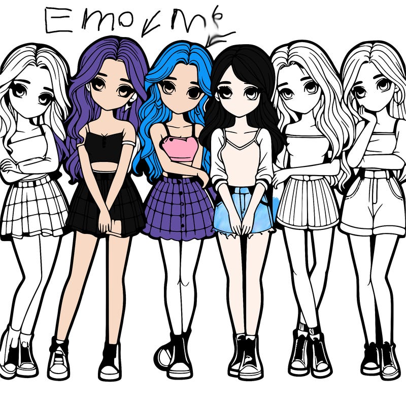 a group of girls realistic