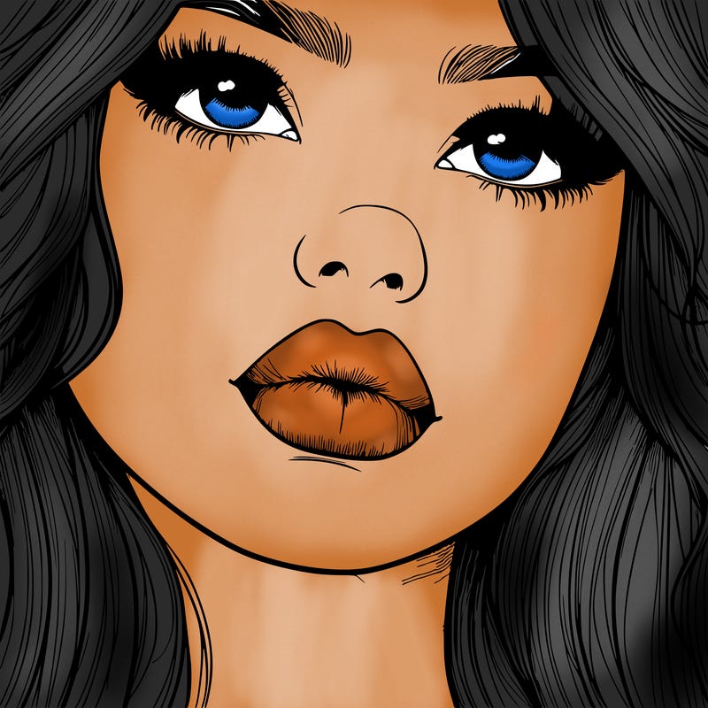 really realistic girl with lips