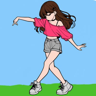 realistic girl danceing