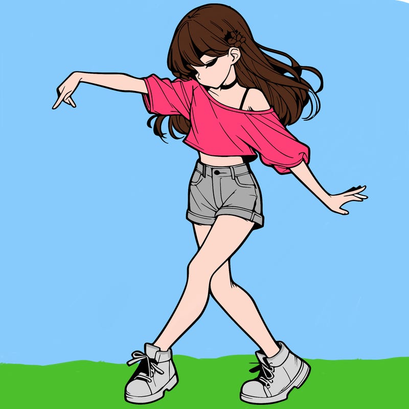 realistic girl danceing