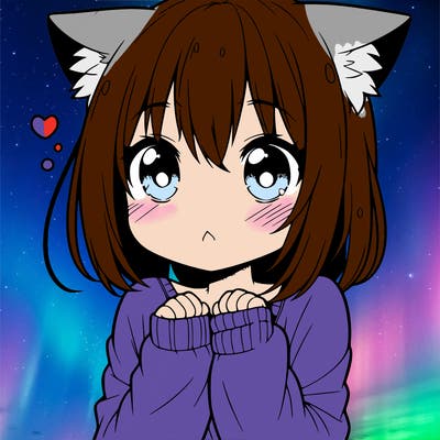 shy anime catgirl