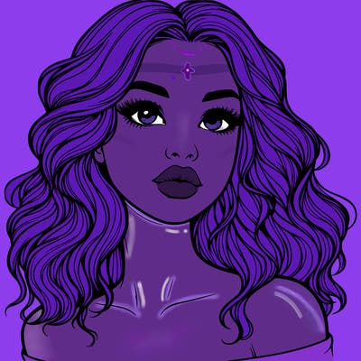 realistic girl with wavy hair and lips