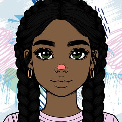 realistic girl with braids