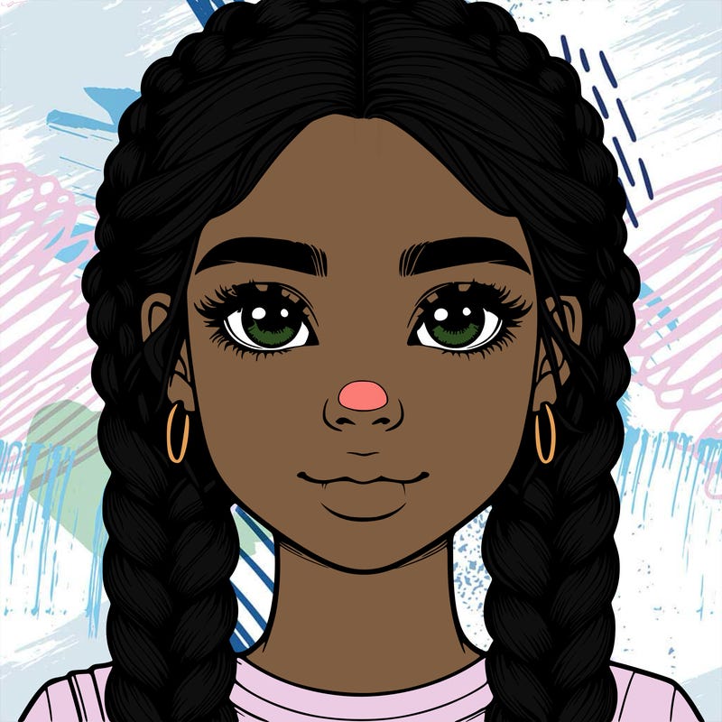 realistic girl with braids