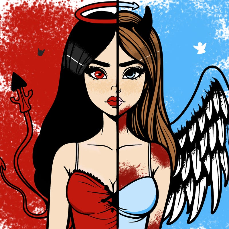 devil vs angel realistic girl
