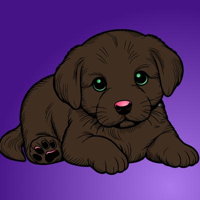 a cute realistic puppy