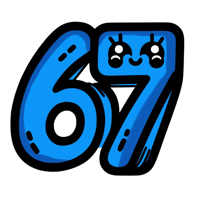 the numbers 67