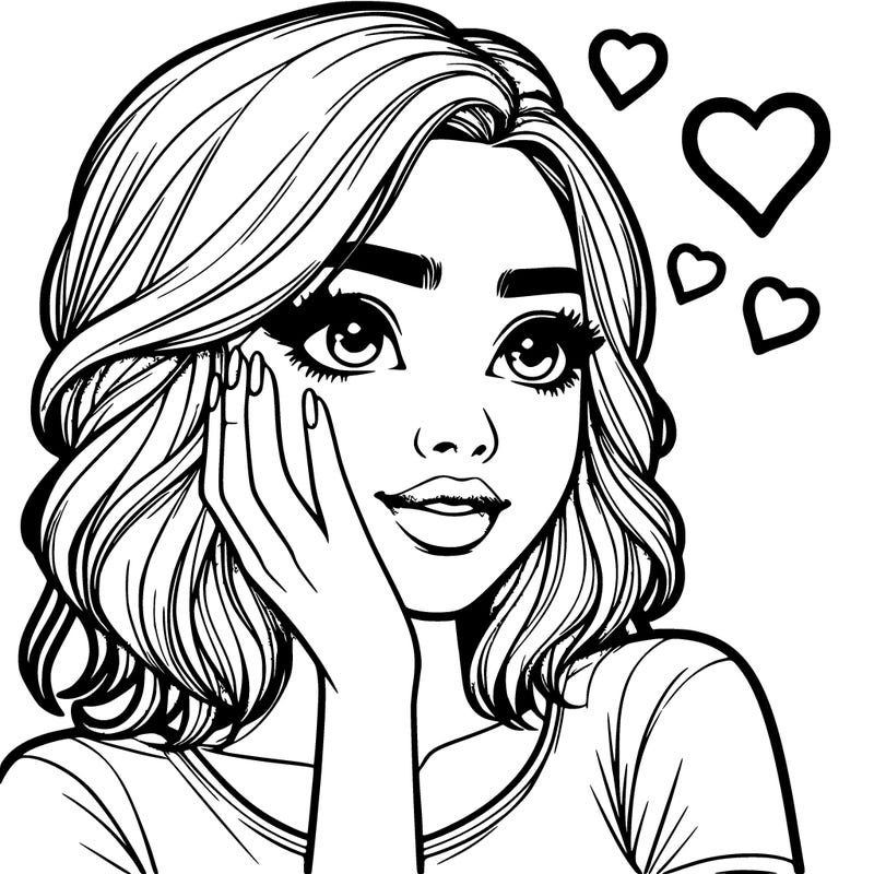 realistic lovestruck girl