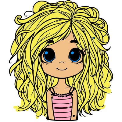 messy hair pretty  little  girl