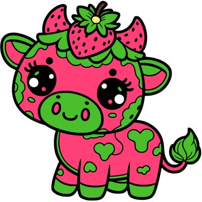 strawberry cows, cute