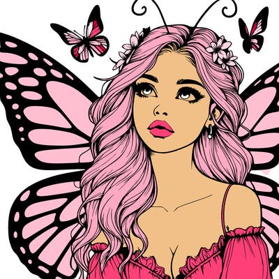 butterfly fairy realistic girl