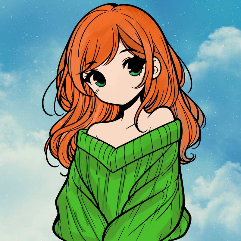 shy pretty girl wearing a sweater that is falling off one shoulder portrait