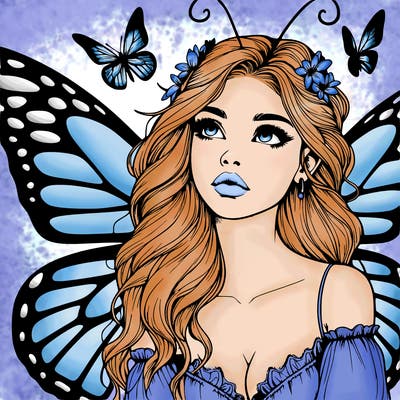butterfly fairy realistic girl
