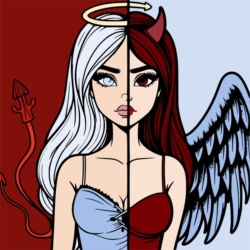 devil vs angel realistic girl