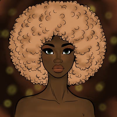 realistic lady with afro