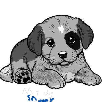 a cute realistic puppy