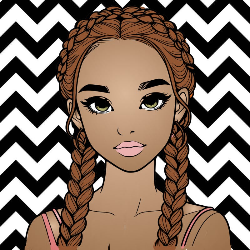 realistic girl with braids