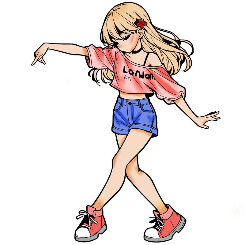 realistic girl danceing