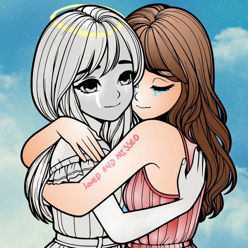 realistic girls hugging