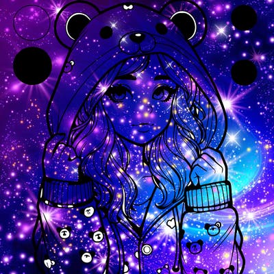 realistic girl in a animal pjs hoodie