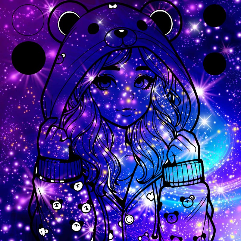 realistic girl in a animal pjs hoodie