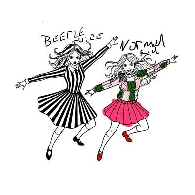 wensday and enid doing the dance dance dance song.