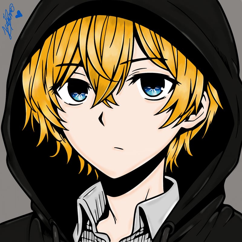 anime guy in hoodie