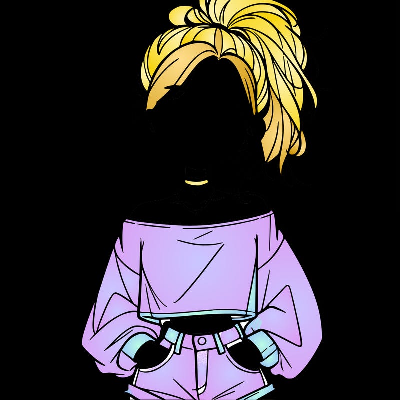 girl with a messy ponytail glasses a baggy crop top and jean shorts